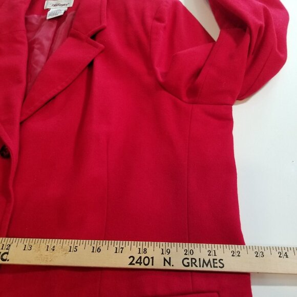 Worthington Womens Suit Blazer Size 20W Wool Red 3 Button Long Sleeve Vintage - Picture 9 of 11